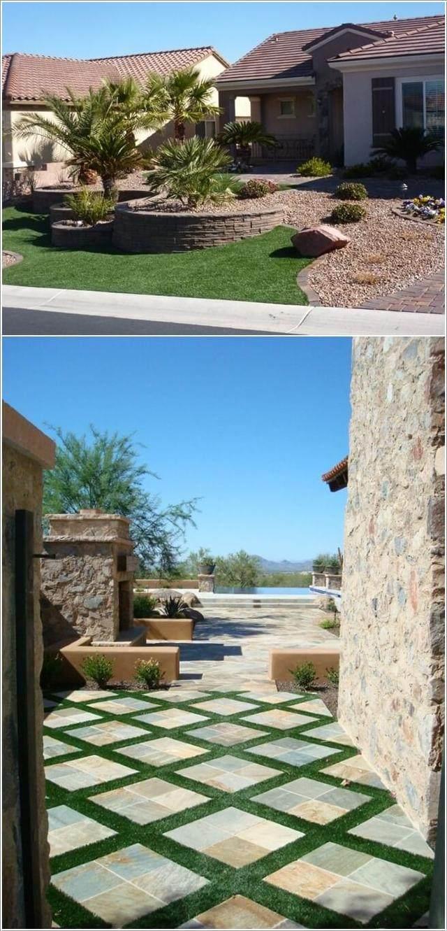 Decorating  artificial grass in special ways8